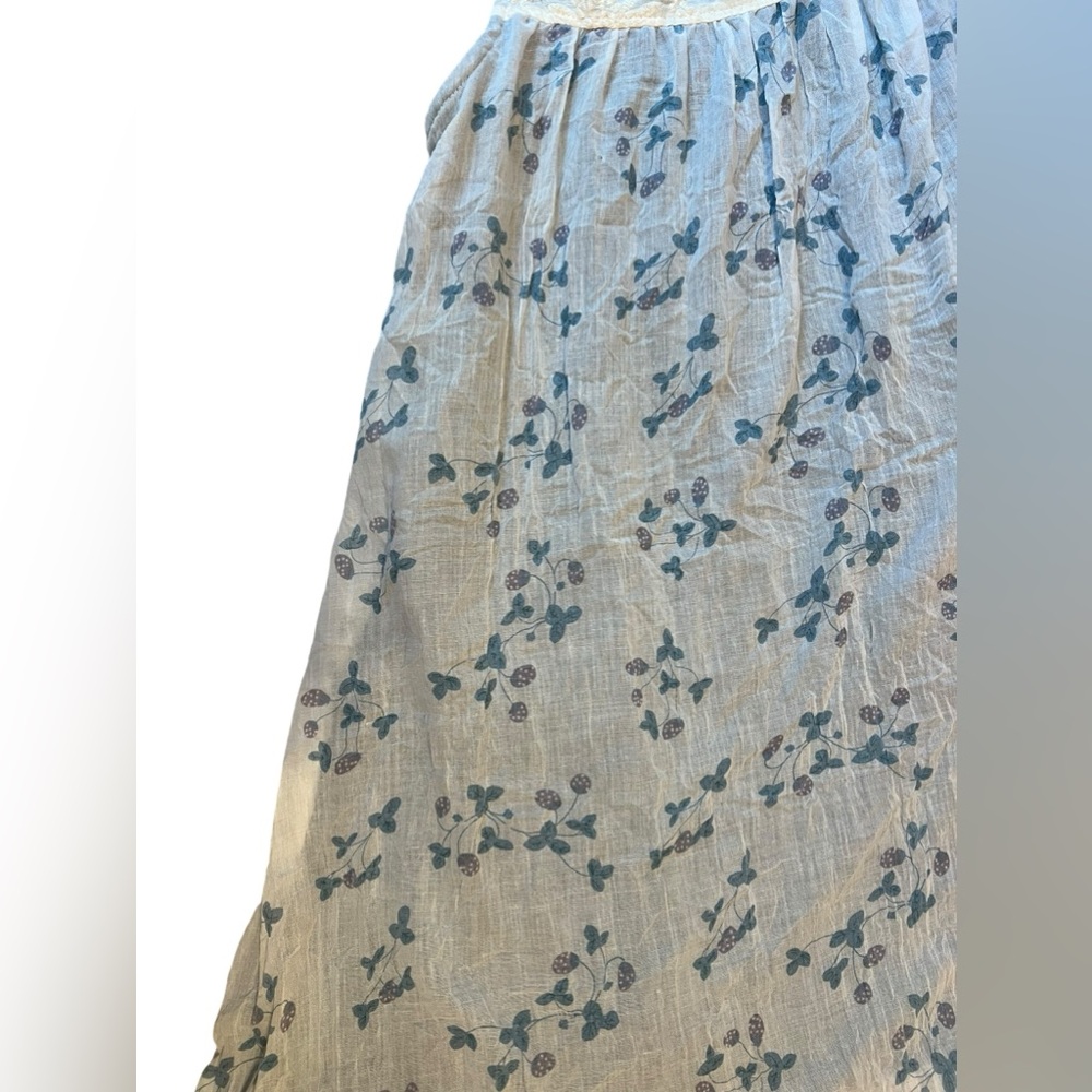 Ian Mosh Off-White & Beige Strawberry Tiered Dress - Picture 12 of 15